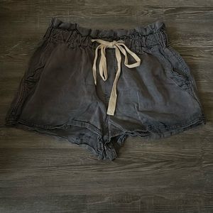 blue shorts from a boutique